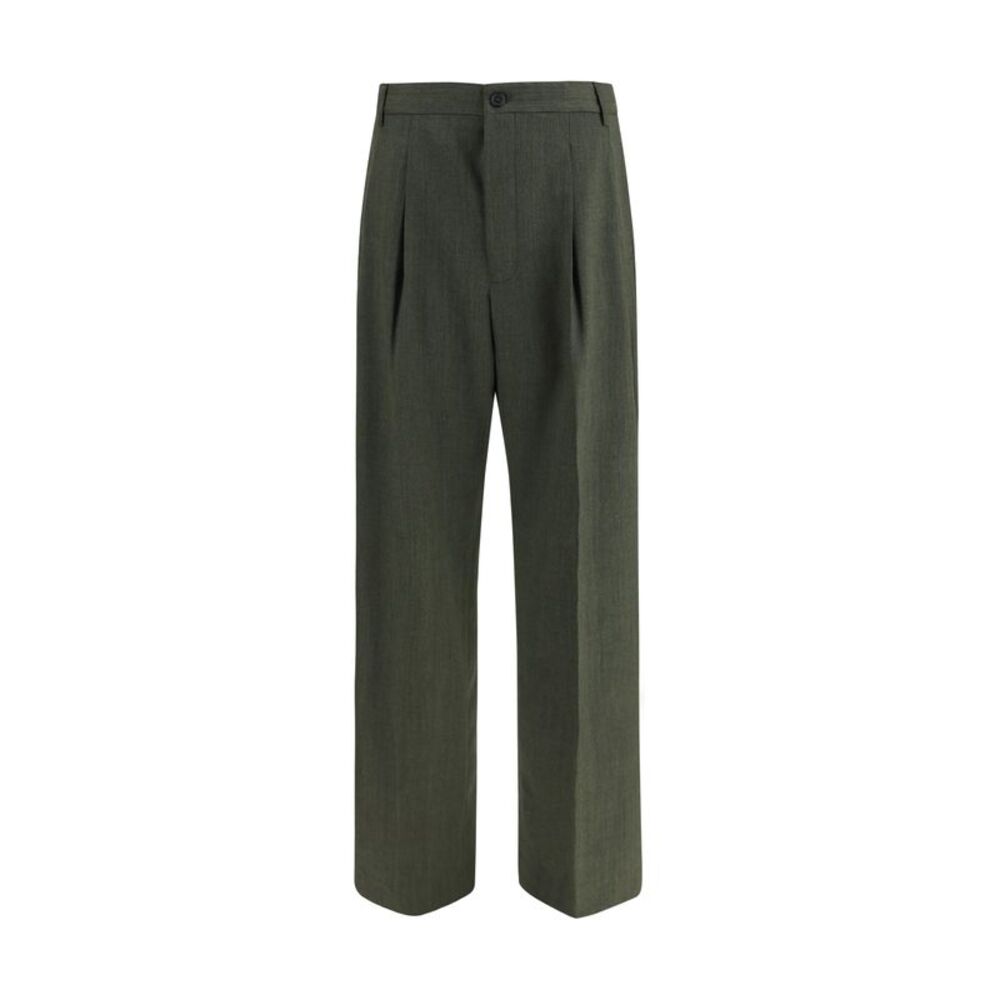 Laneus Men Wide-Leg Wool Pants